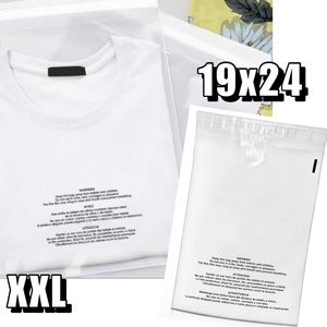 25 XL - - (25) 19x24 XXL Clear Self Sealing Poly Bags Mailers with Warning Large
